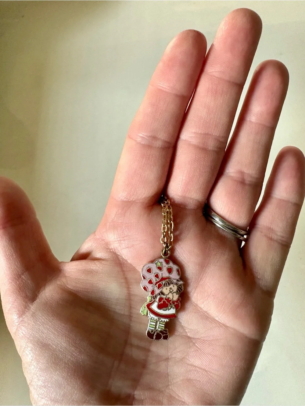 Vintage Kids Strawberry Shortcake Necklace and Ring